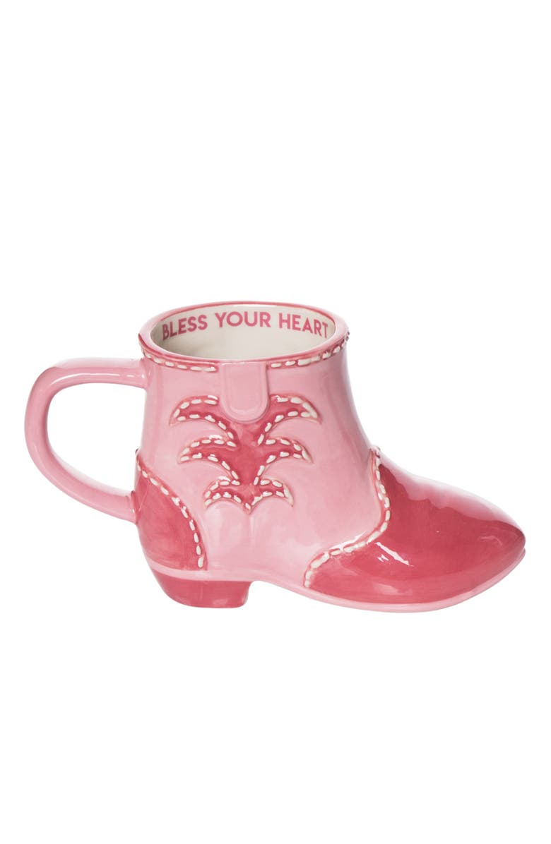 Totalee Gift Bless Your Heart Boot Mug Ceramic Pink 11.5 oz, Main, color, Pink