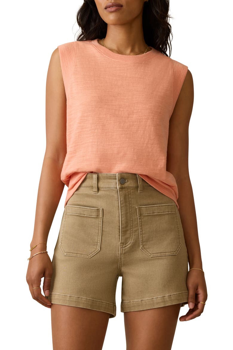 Sunwashed Slub Muscle Tank, Main, color, CANYON SUNSET