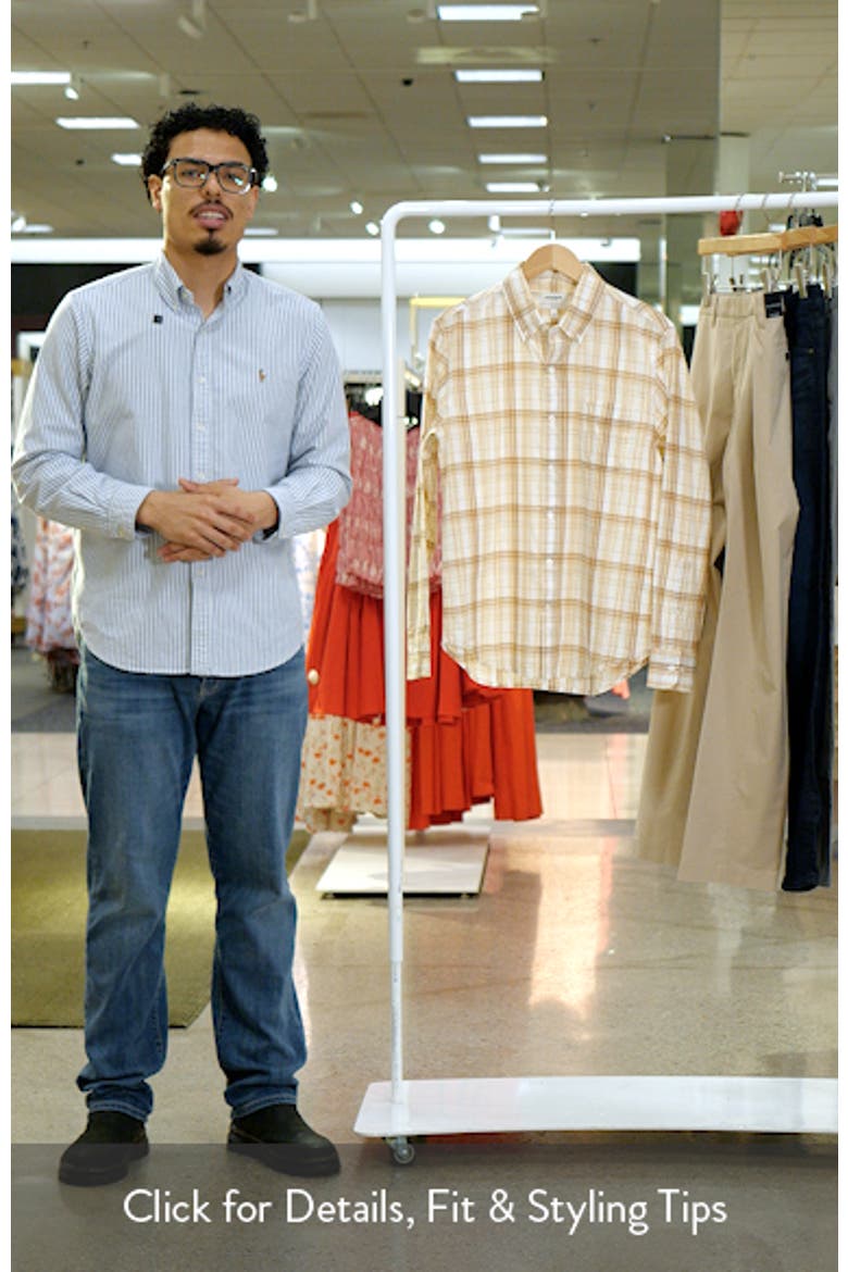 Slim Fit Plaid Cotton Madras Button-Down Shirt video
