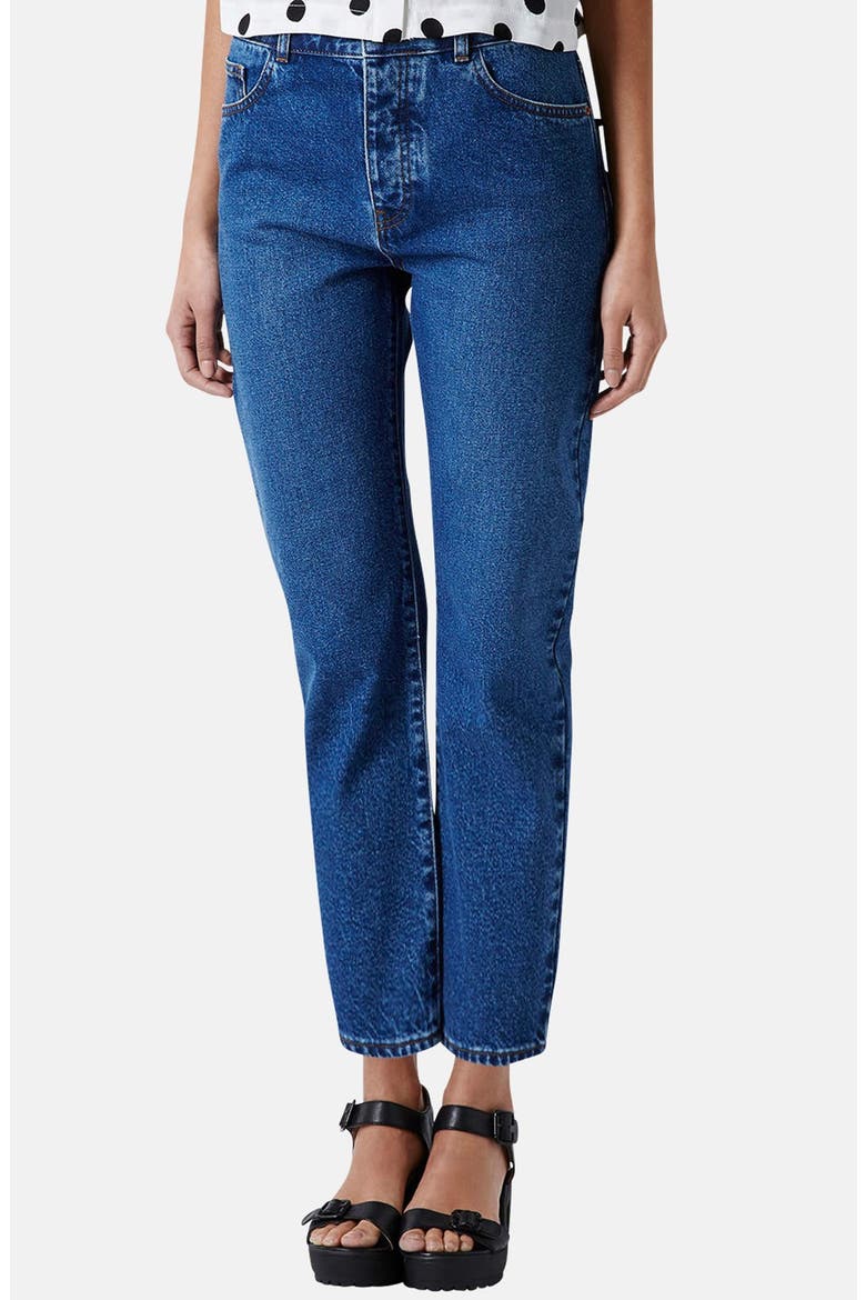 Moto Girlfriend Jeans, Main, color, BLUE