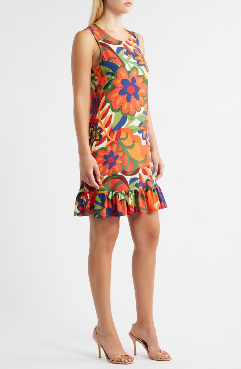 Halogen<sup>®</sup> Ruffle Hem Shift Dress, Alternate, color, Hibiscus Red