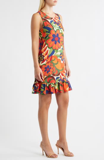 Ruffle Hem Shift Dress