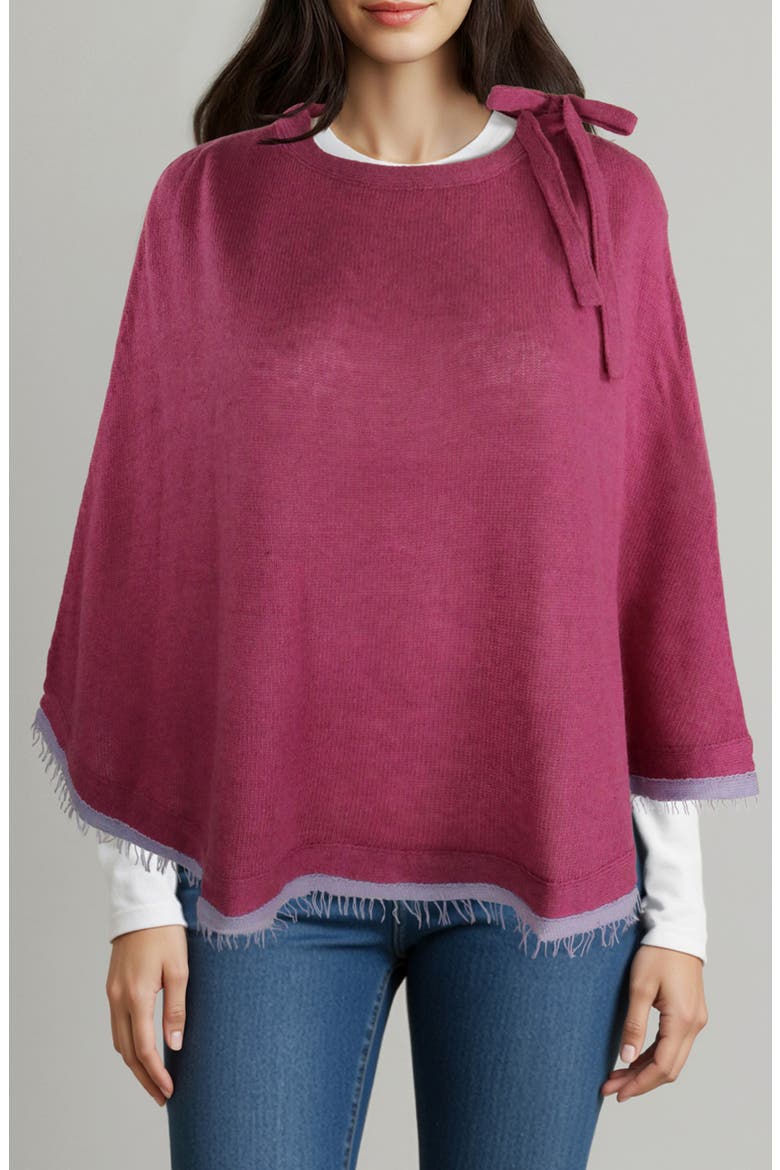 Merino Wool Blend Knit Poncho, Main, color, GLICINE/ LILAC