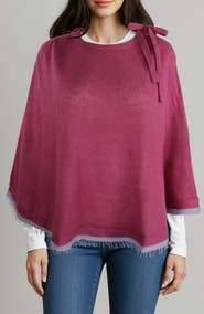 Portolano Merino Wool Blend Knit Poncho