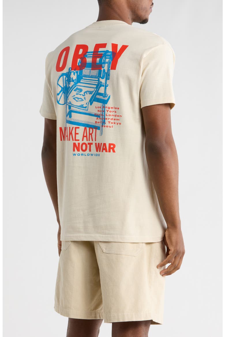 Printing Press Make Art Graphic T-Shirt, Alternate, color, CREAM