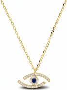 Queen Jewels Abstract Cubic Zirconia Evil Eye Pendant Necklace