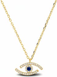 Queen Jewels Abstract Cubic Zirconia Evil Eye Pendant Necklace