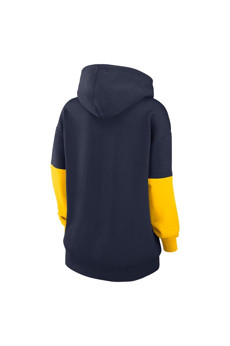 Women's Nike  College Navy Michigan Wolverines Essential Fleece Pullover Hoodie, Alternate, color, College Navy