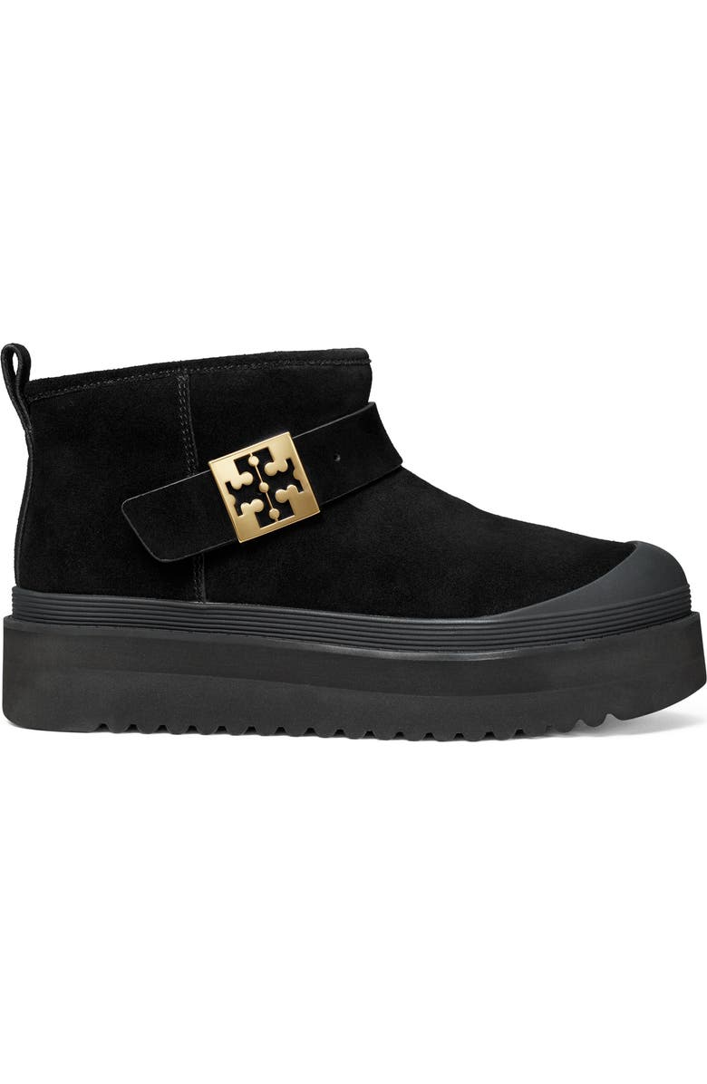 Tory Burch Mellow Genuine Shearling Lined Platform Boot, Alternate, color, Perfect Black / Gold