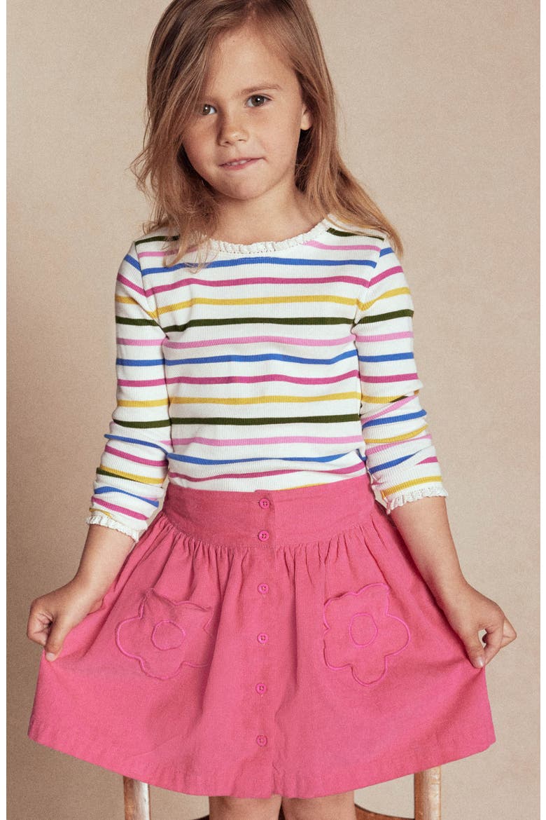 Kids' Corduroy Flower Pocket Skirt, Alternate, color, RASPBERRY PINK