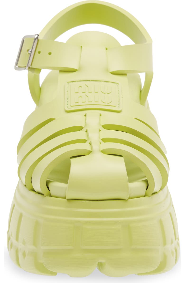 Miu Miu Tire Platform Fisherman Sandal, Alternate, color,