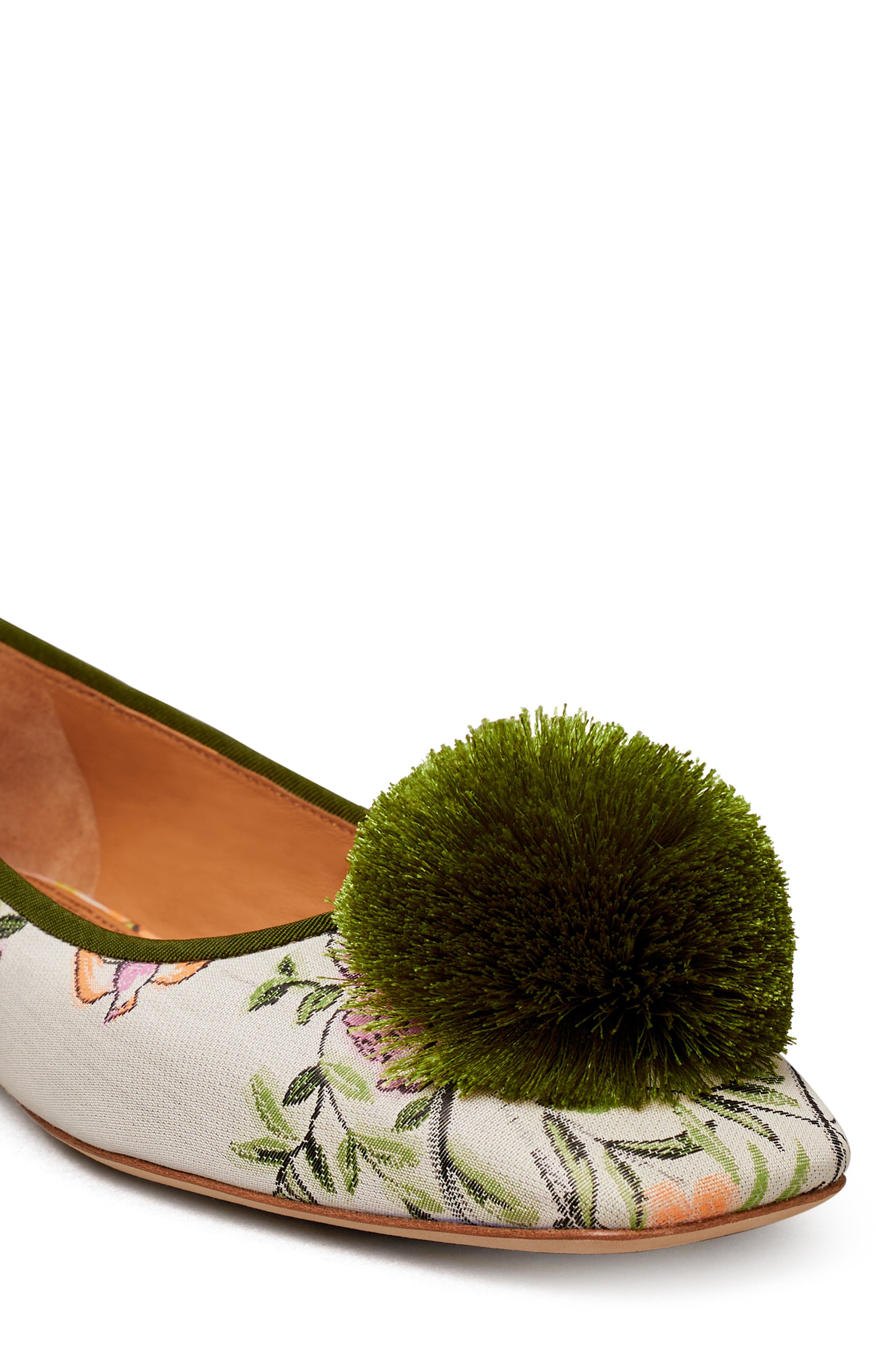 Tory Burch Pompom Ballet Flat, Alternate, color, 