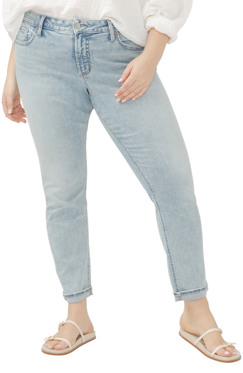 Silver Jeans Co. Girlfriend Jeans, Main, color, Indigo