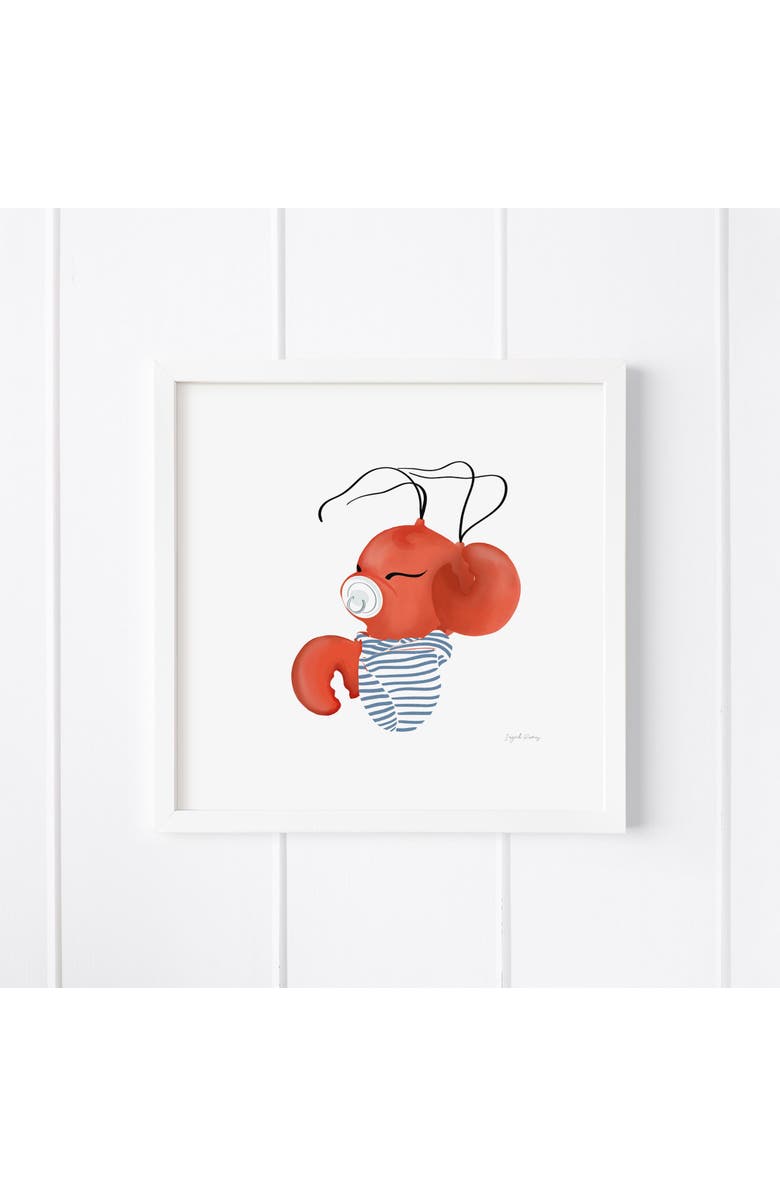 Ramus & Co Baby Lobstah Framed Museum Quality 12" x 12" Art Print, Main, color, Multicolored