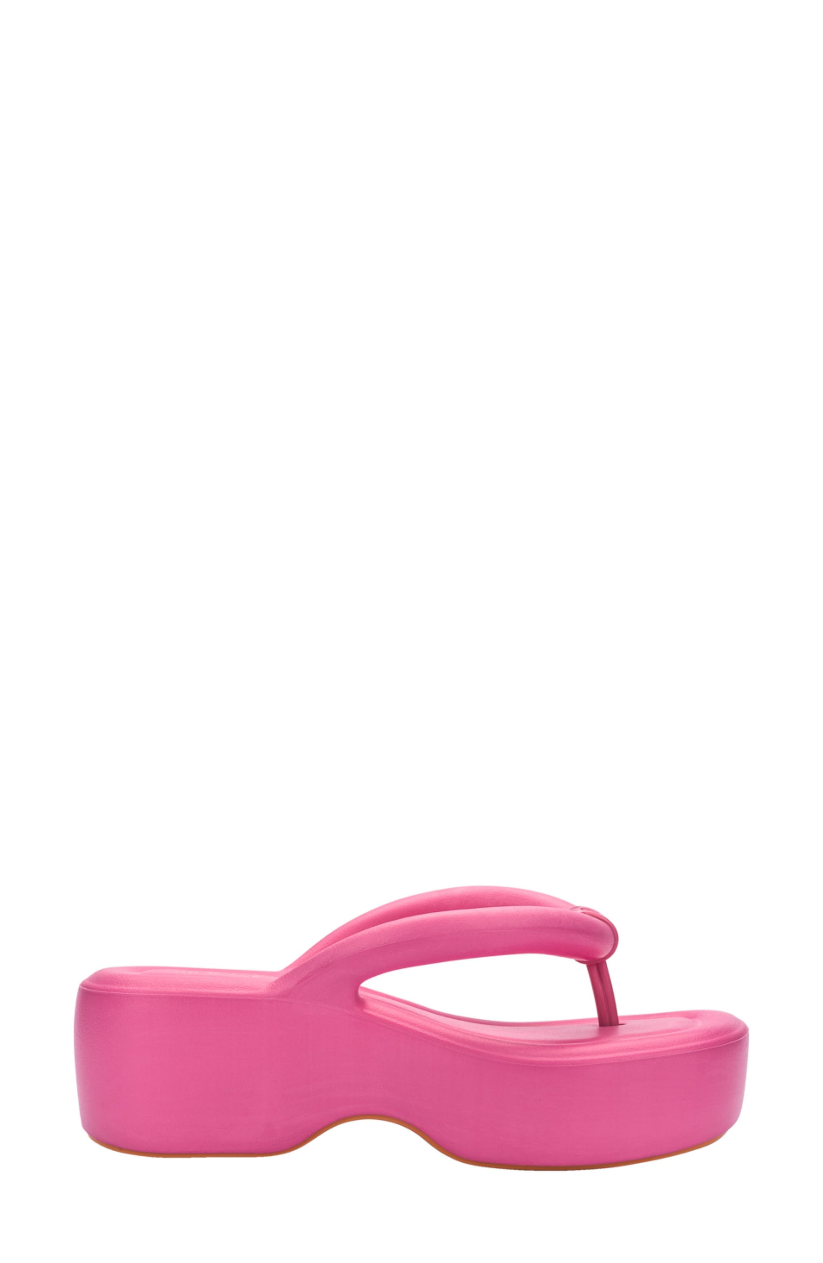 Free Platform Flip Flop, Alternate, color, ORANGE/ PINK