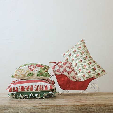 Artisan Striped Ruffle Pillow
