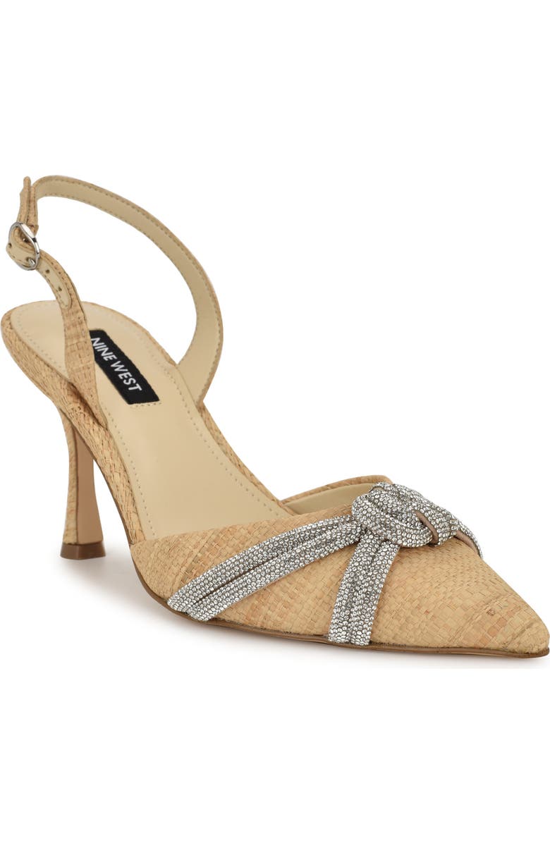 Nine West Deby Pointed Toe Slingback Pump, Main, color, Light Natural