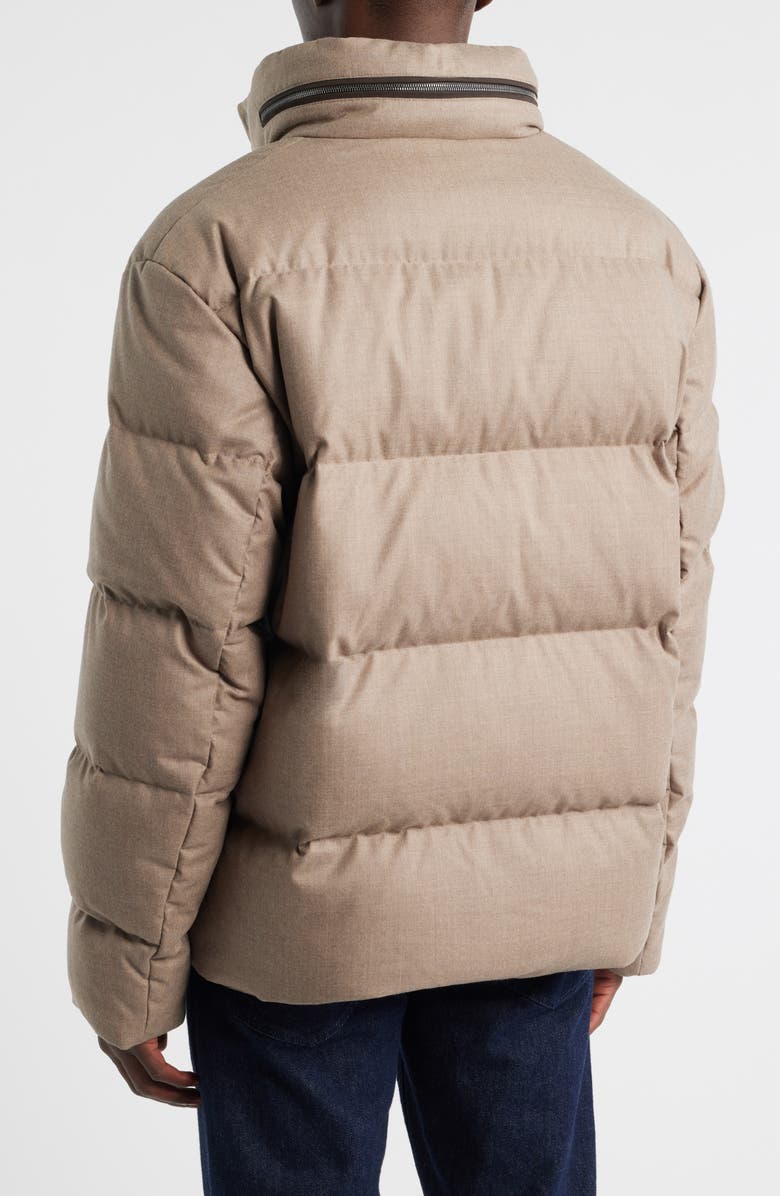 BOSS Doverso Quilted Hooded Wool Puffer Coat, Alternate, color, Open Beige