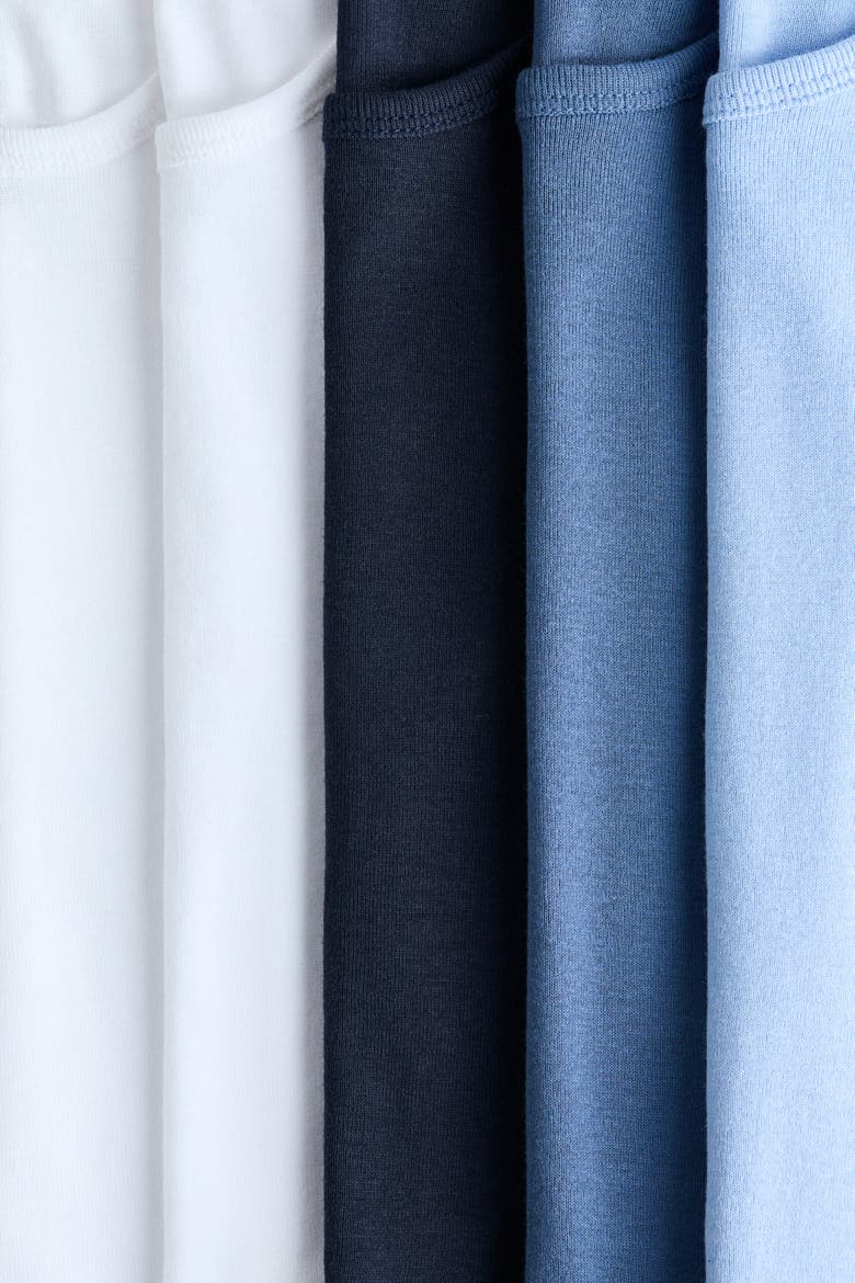 5-pack Cotton Vest Tops, Alternate, color, Navy blue/white