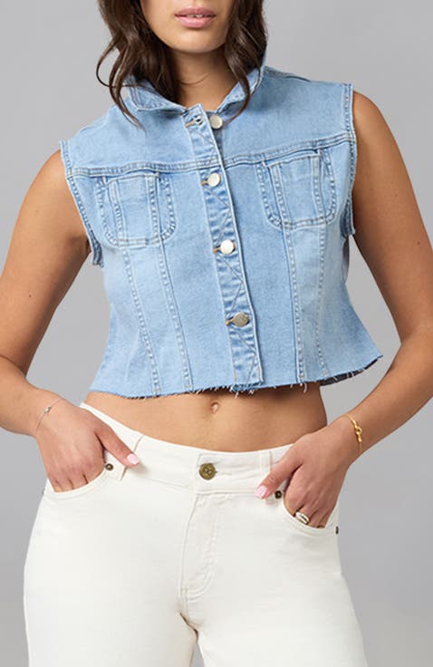 Gabbie Cropped Denim Vest