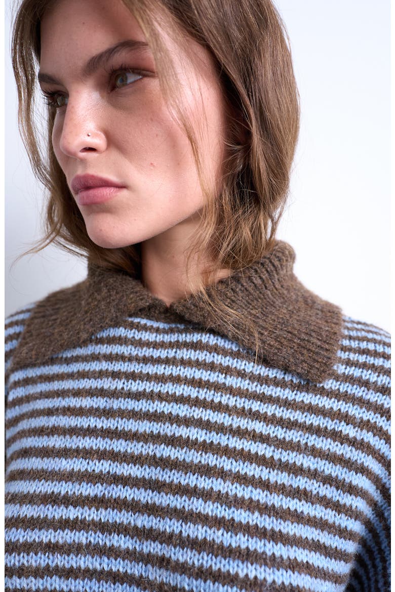 Stripe Polo Sweater, Alternate, color, LIGHT BLUE MULTI