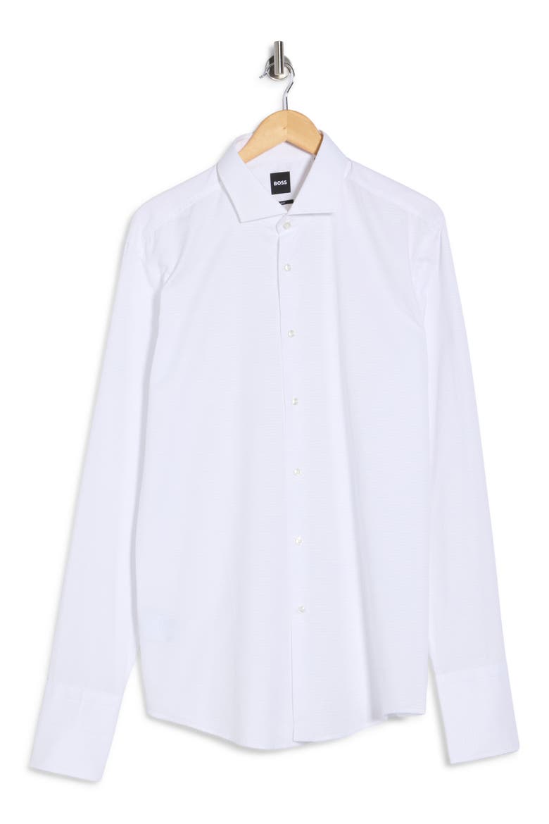 Hank Kent Slim Fit Cotton Dress Shirt, Main, color, WHT