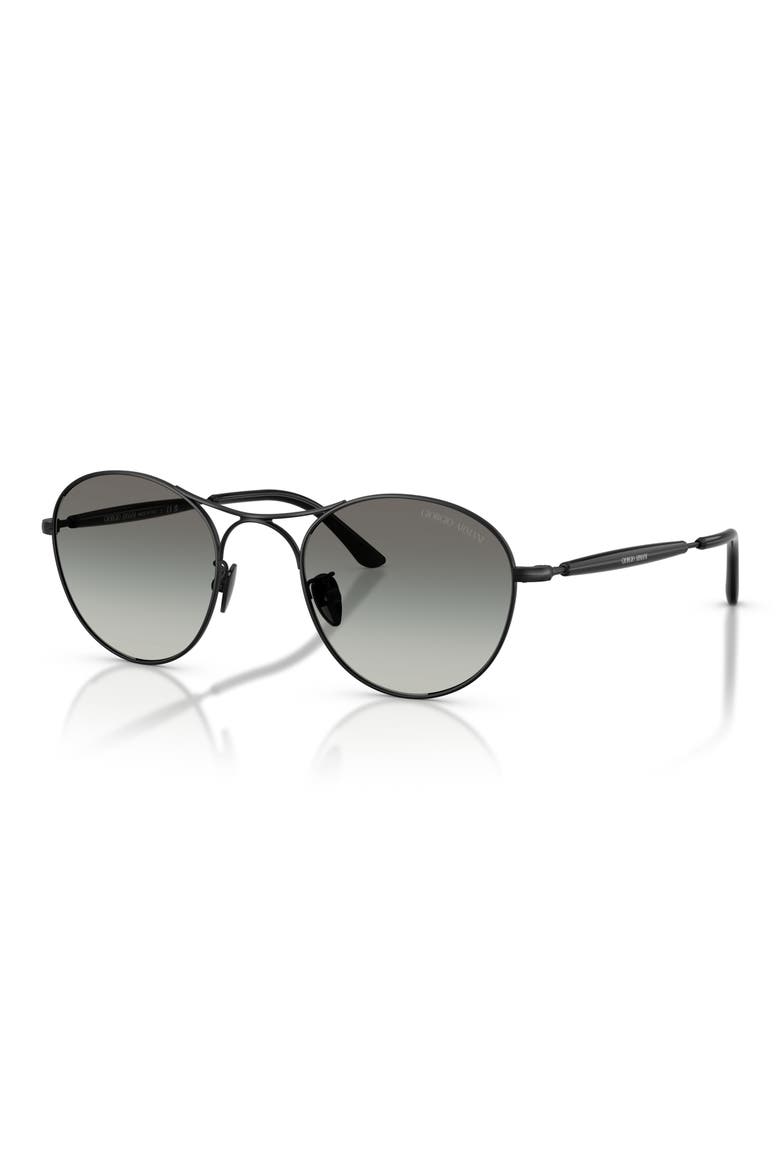 50mm Round Sunglasses, Alternate, color, MATTE BLACK / GRADIENT GREY