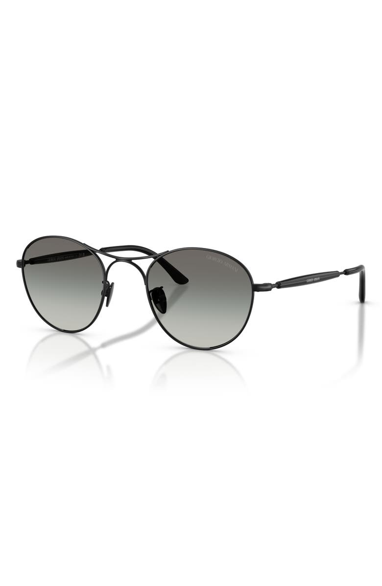 AX Armani Exchange 50mm Round Sunglasses, Alternate, color, Matte Black / Gradient Grey