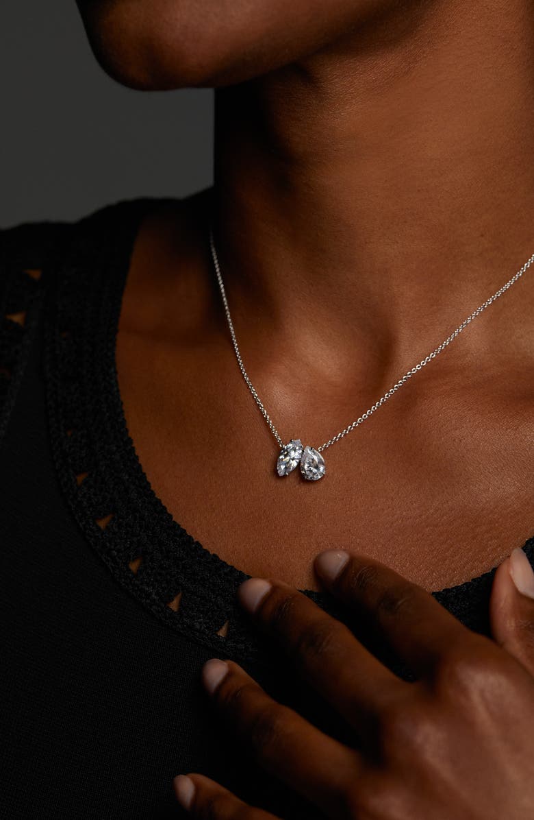 Nadri Everleigh Cubic Zirconia Pendant Necklace, Alternate, color, Rhodium