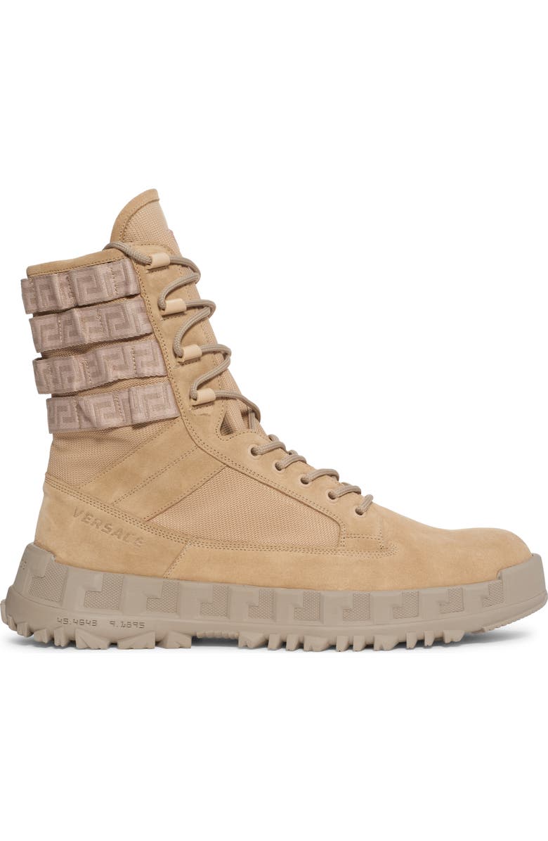 Versace Greca Rhegis Combat Boot, Alternate, color,