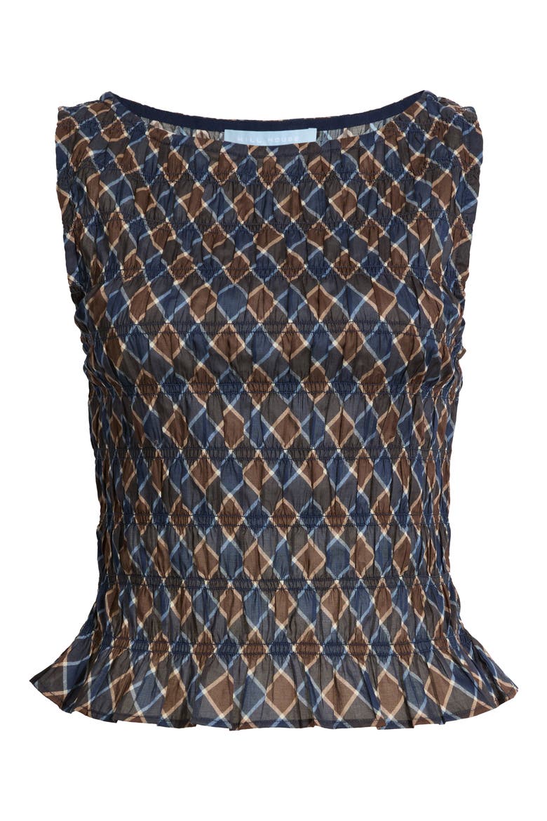 Phoebe Nap Cotton Smocked Top, Alternate, color, WILSHIRE PLAID CHOC