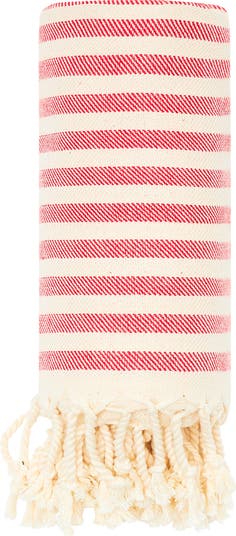 ビーチタオル SAINT LAURENT Certified cotton striped beach towel BEIGE Certified cotton striped beach towel SAINT LAURENT - Nugnes1920