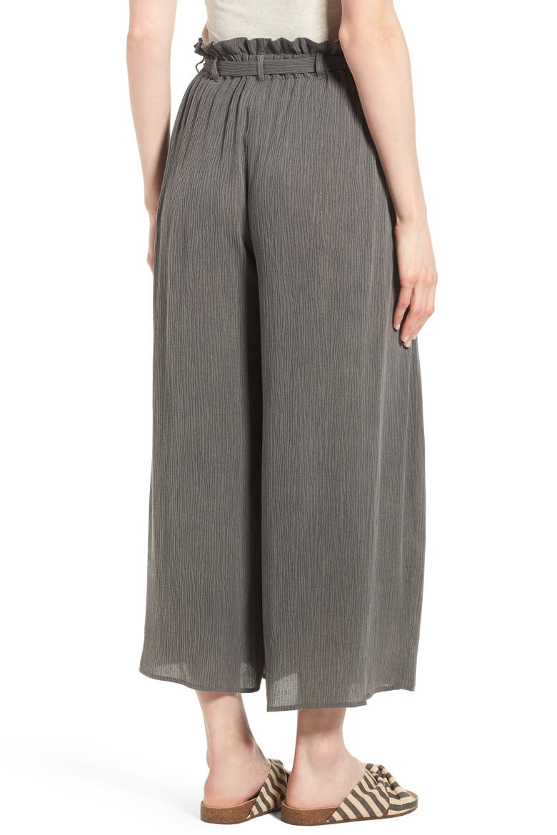 Tie Waist Culottes, Alternate, color, CHARCOAL