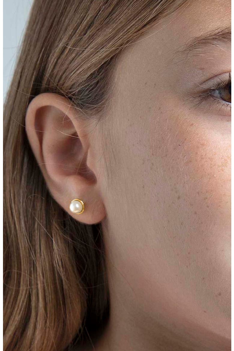 Sophisticated Pearl Plated Earrings, Alternate, color, White