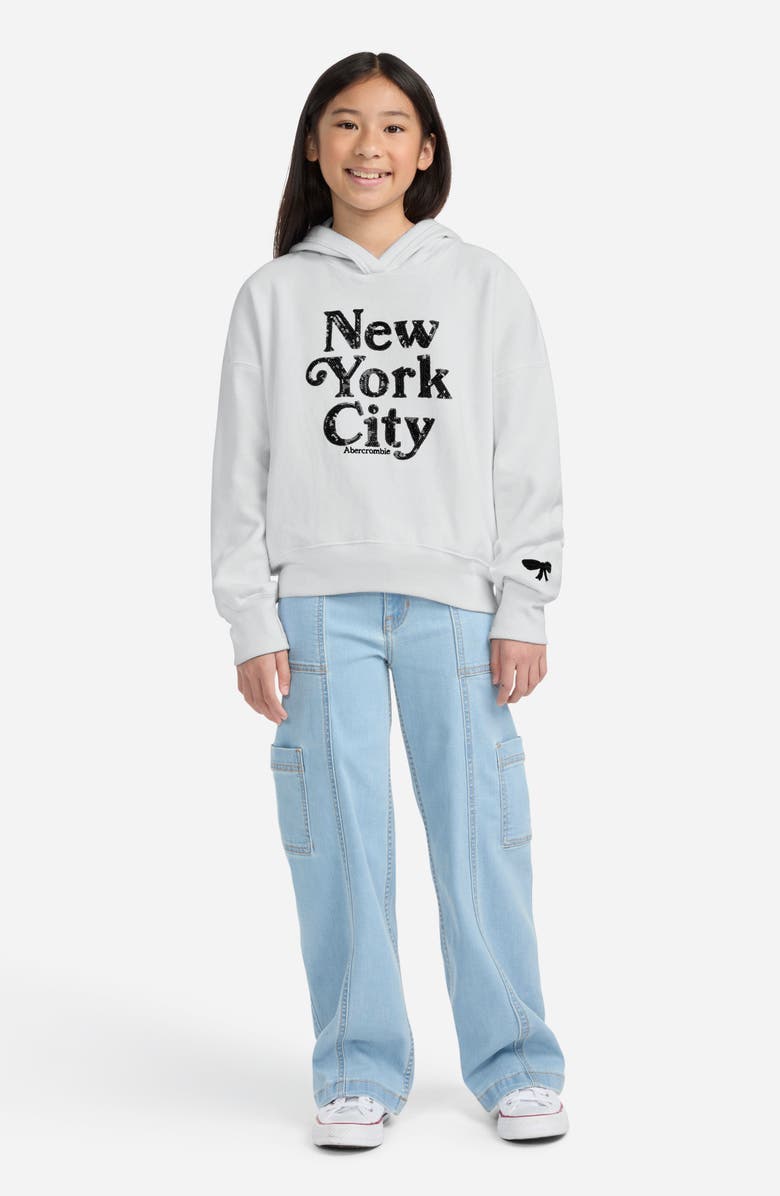 abercrombie kids Kids' NYC Ballet Hoodie, Alternate, color, Bright White