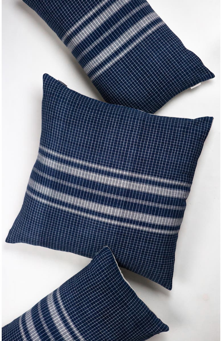Archive New York Vintage Indigo Denim Gingham Pillow, Alternate, color, Blue
