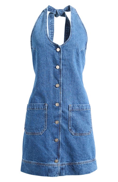 Reformation Brittany Halter Denim Minidress