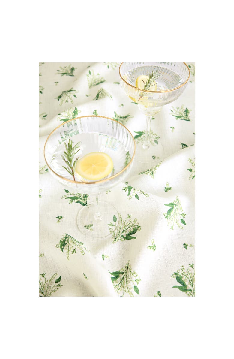 Solino Home Linen Table Throw - Lily of the Valley, 52" x 52", 52" x 52", Alternate, color, 