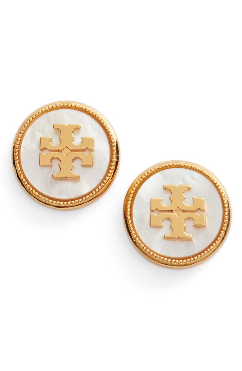 Tory Burch Semiprecious Stone Stud Earrings, Main, color, 