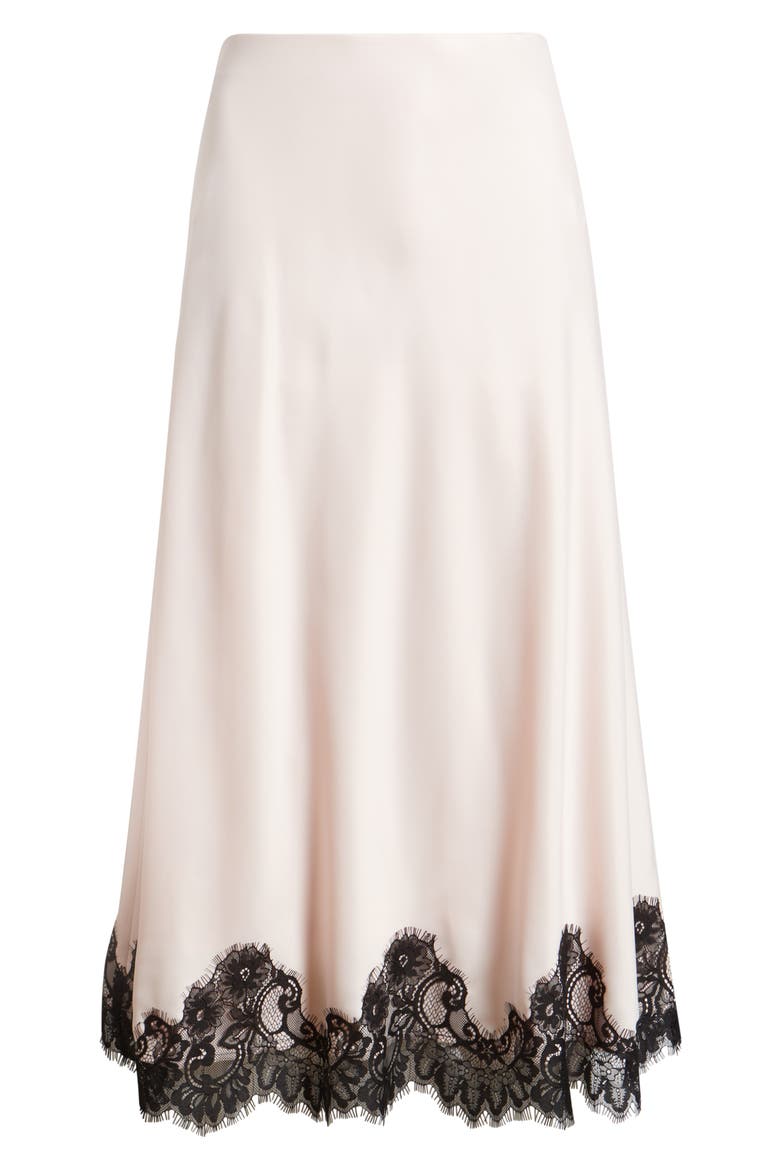 Lace Trim Midi Skirt, Alternate, color, SOFT BLOSSOM