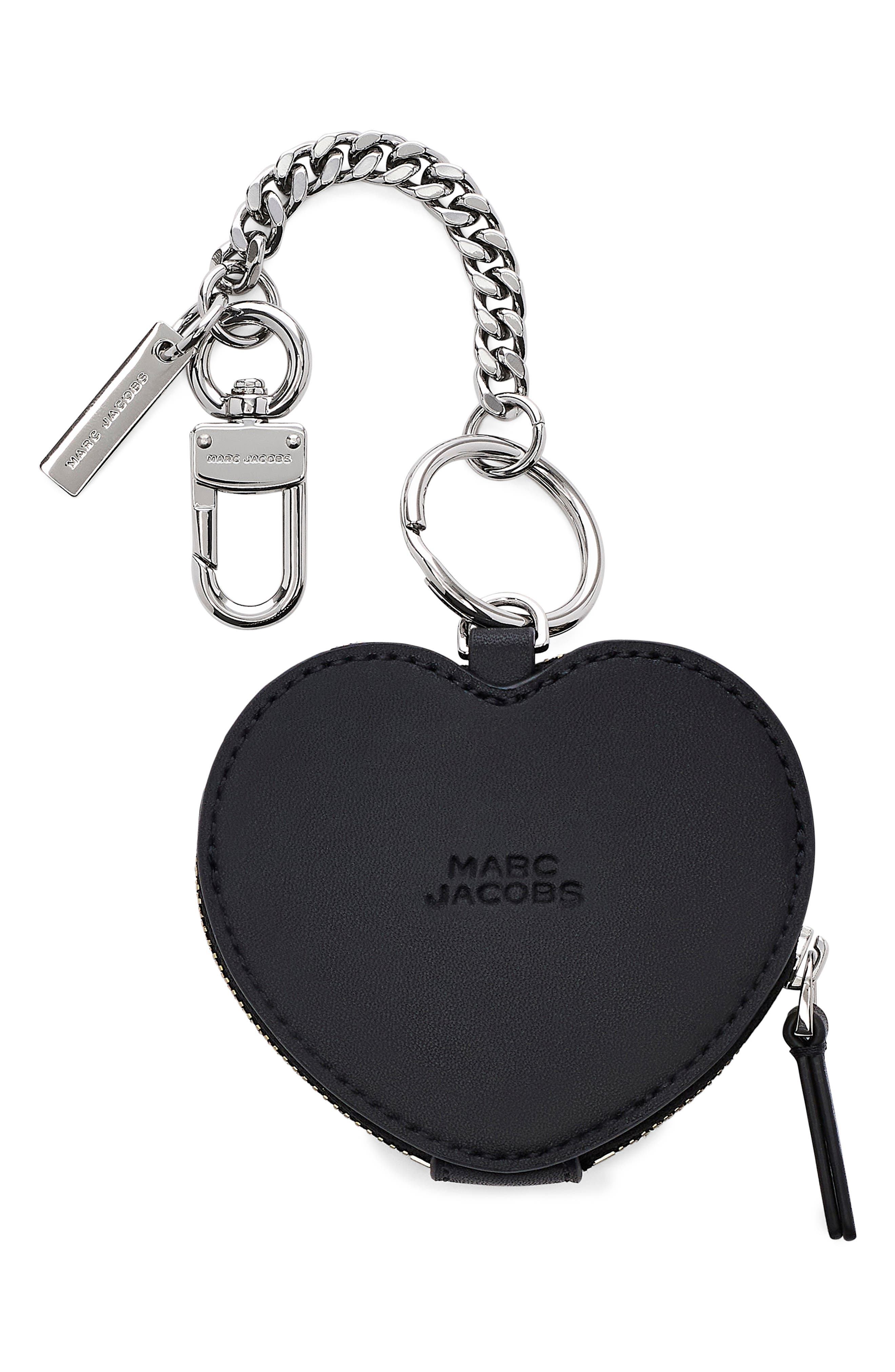 Marc Jacobs The Heart Pouch Bag Charm, Alternate, color, Black