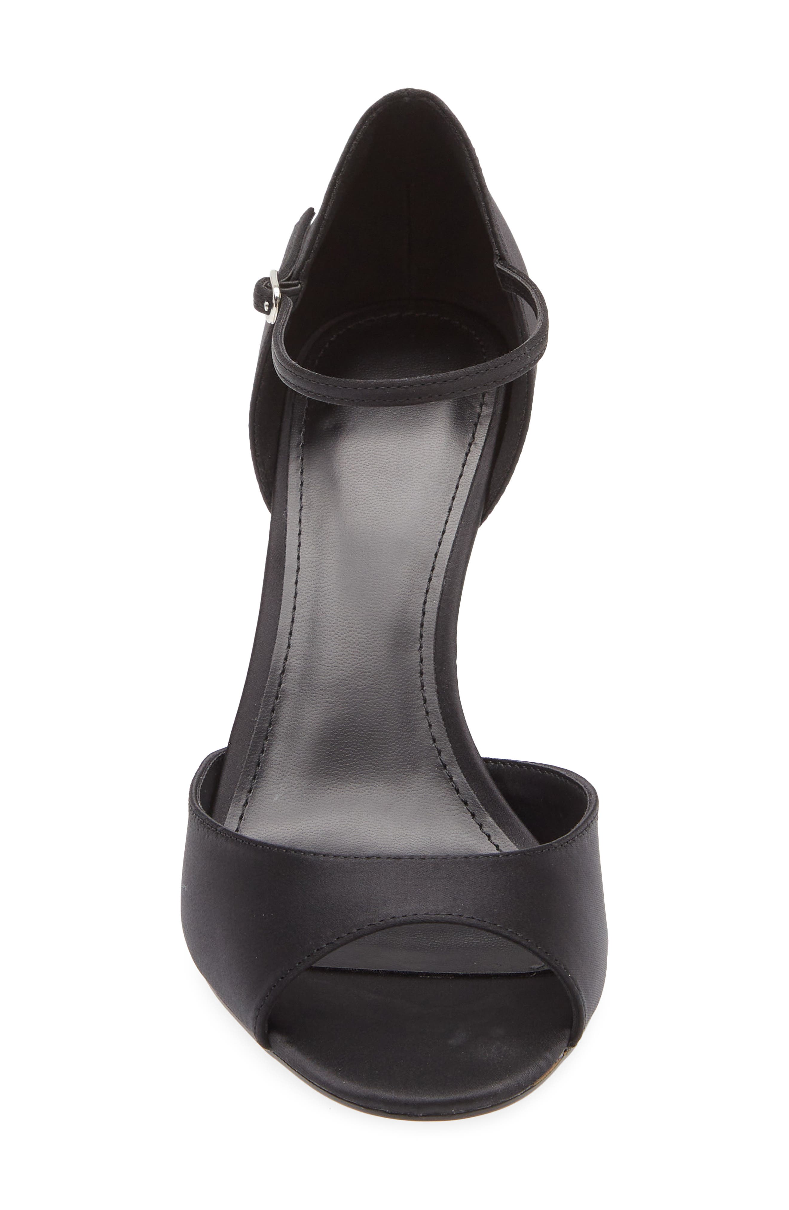 MANGO Satin Stiletto Sandal, Alternate, color, Black