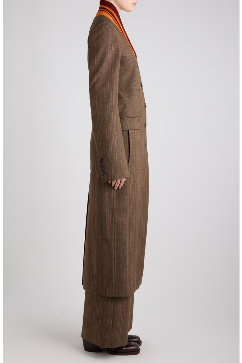 Ritt Tonal Stripe Wool Coat, Alternate, color, TAN
