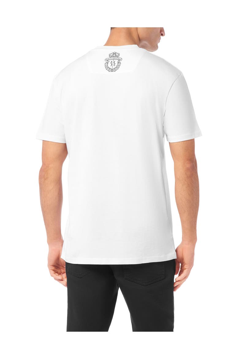 Embroidered Round Neck T-Shirt Lion Men, Alternate, color, white