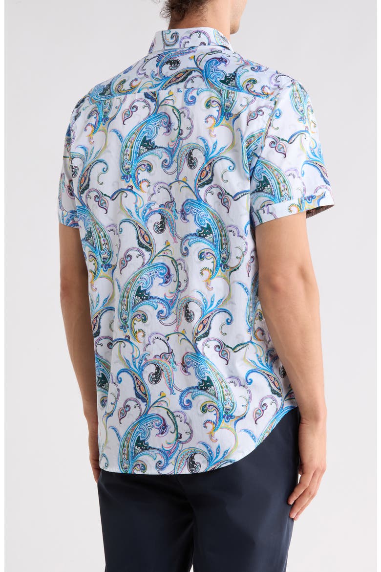 Grasshopper 2 Paisley Short Sleeve Cotton Shirt, Alternate, color, MULTI