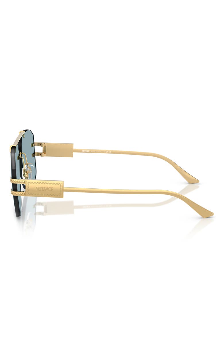 Versace 60mm Rectangular Sunglasses, Alternate, color, Gold