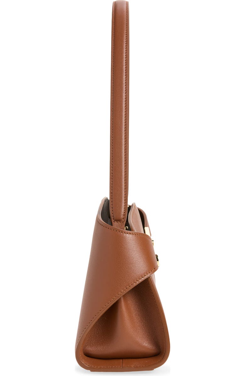 FERRAGAMO Hug Leather East/West Shoulder Bag, Alternate, color, New Cognac T Di Moro