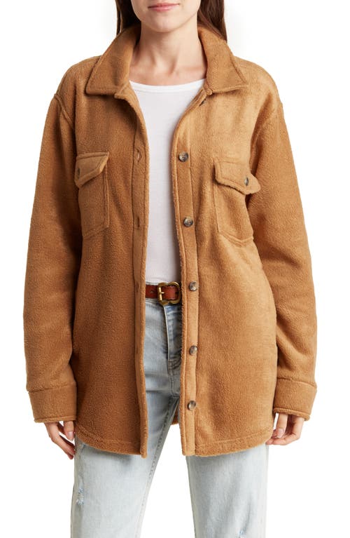 Thread & Supply Plaid Polar Fleece Shacket In Toasted Coconut