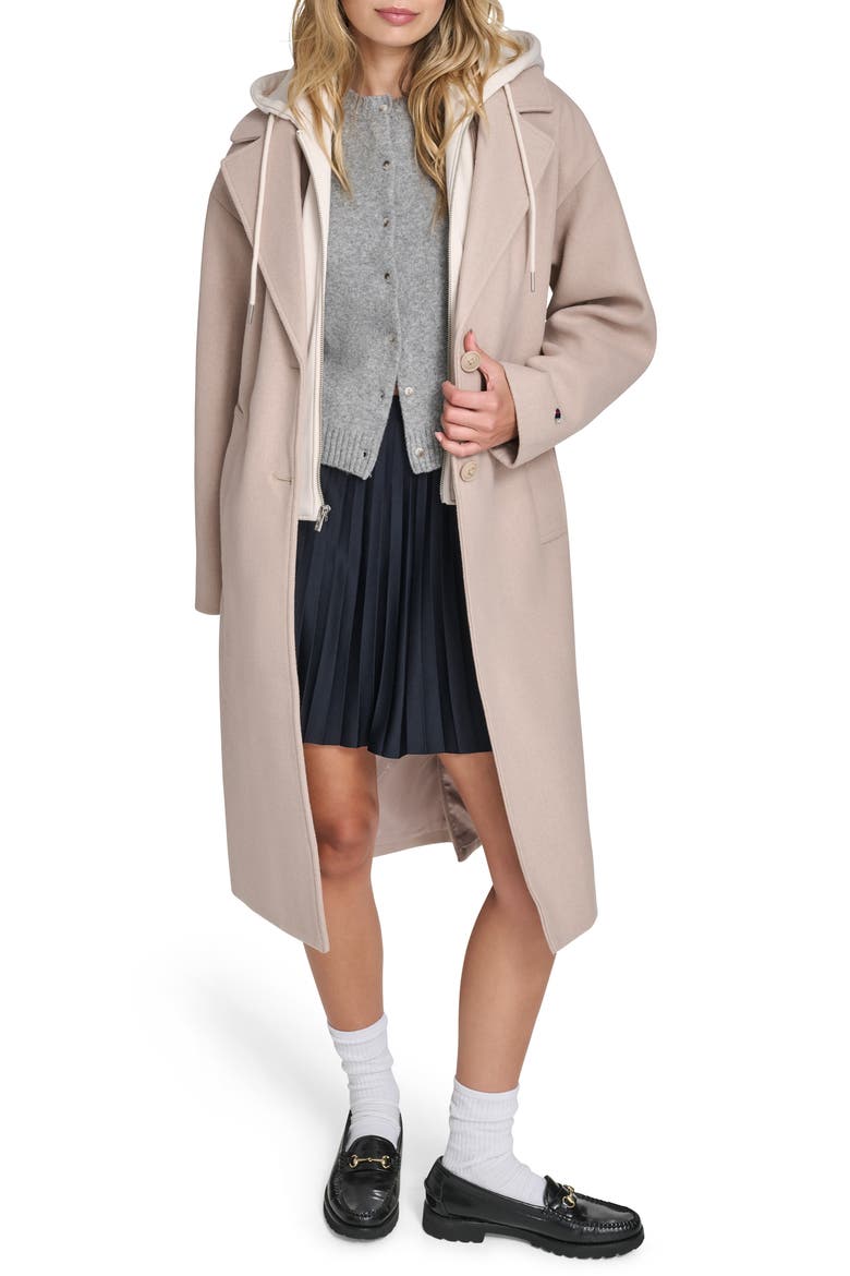Topcoat with Removable Hooded Bib, Alternate, color, TAN