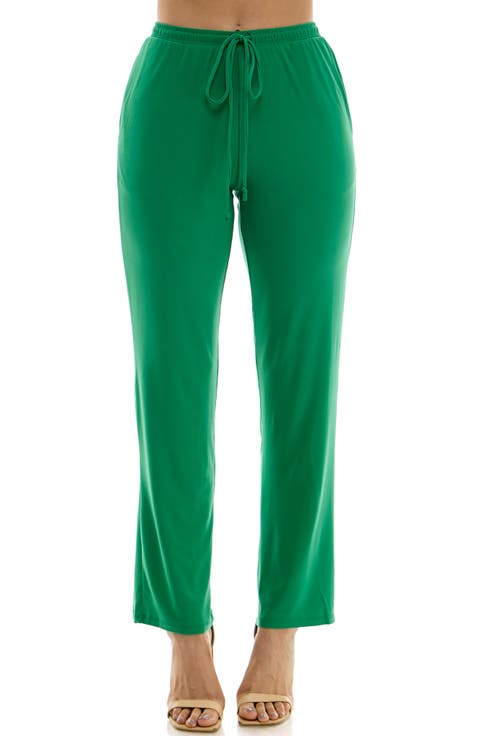 Drawstring Pocket Straight Leg Pants